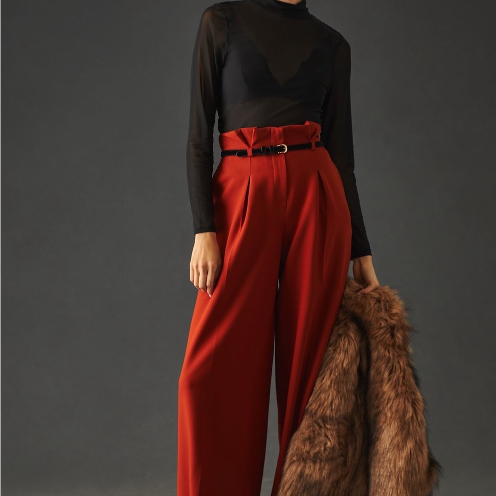 NWT Anthropologie Exquise Wide-leg Paperbag Pants.